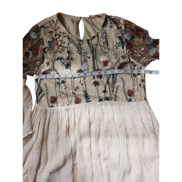 Altar'd State Embroidered Fairy Boho Mini Dress Women's Small Cream Mali Mali - Picture 6 of 7